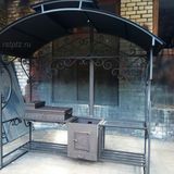 Мангал с крышей и печкой