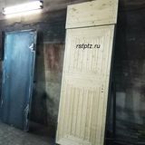Дверь с фрамугой, обшита вагонкой