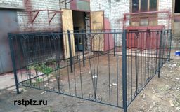 Оградка металлическая, чёрный матовый цвет, 1300 мм высота, 1300 м п