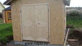 Дверь двухстворчатая обшита вагонкой с двух сторон 15000 р